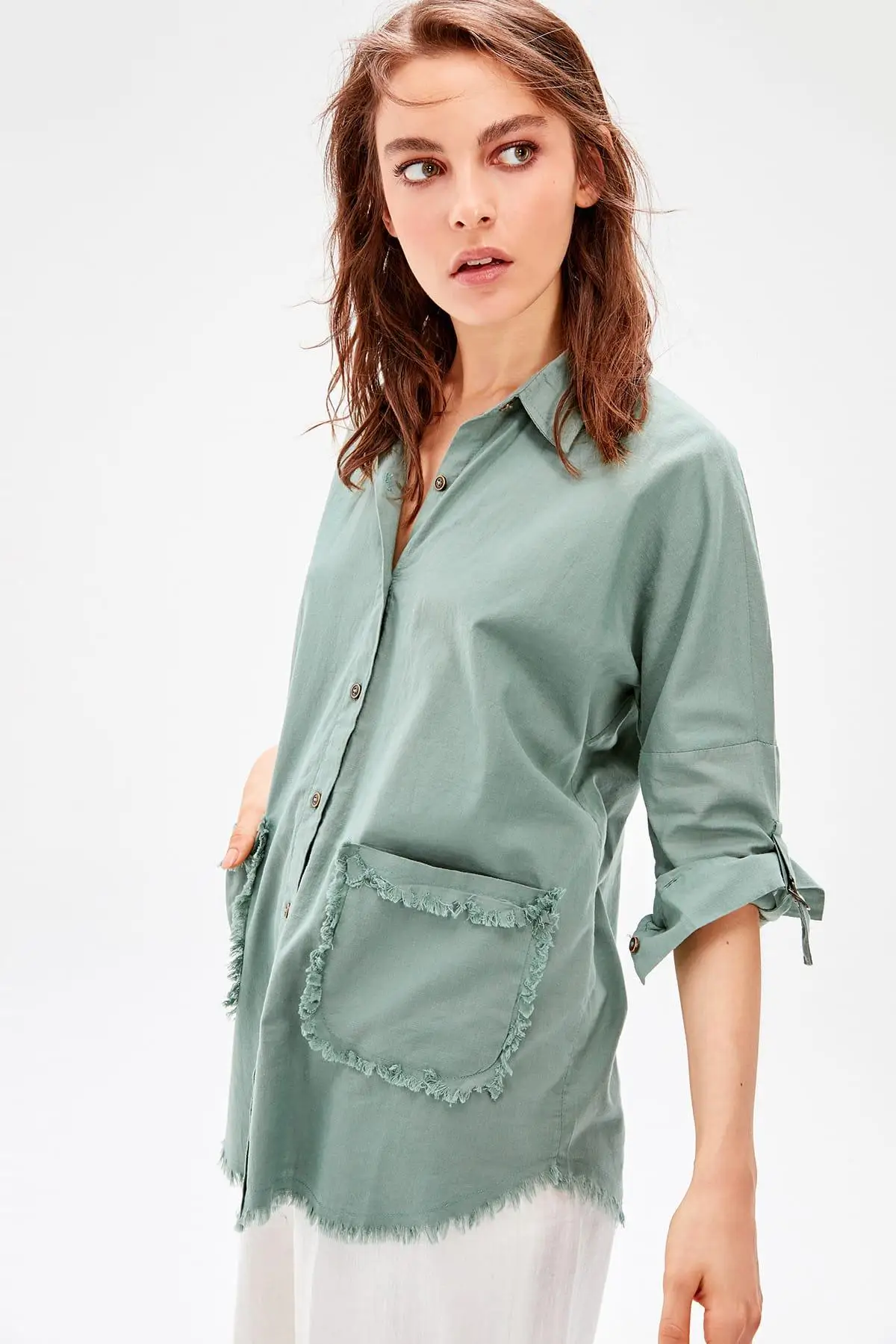 

Trendyol Green Pocket Detail Shirt TWOAW20GO0194