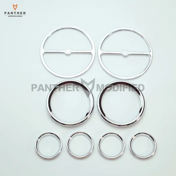 

8 pcs Chrome Motorcycle Speedometer Gauges Bezels and Horn Cover case for Harley Davidson Touring