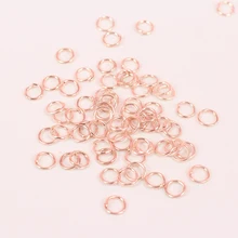T13893) 4 мм, 5 мм, 6 мм, 7 мм, 8 мм, 10 мм, розовое золото, круглые железные кольца с одной петлей, сделай сам, фурнитура