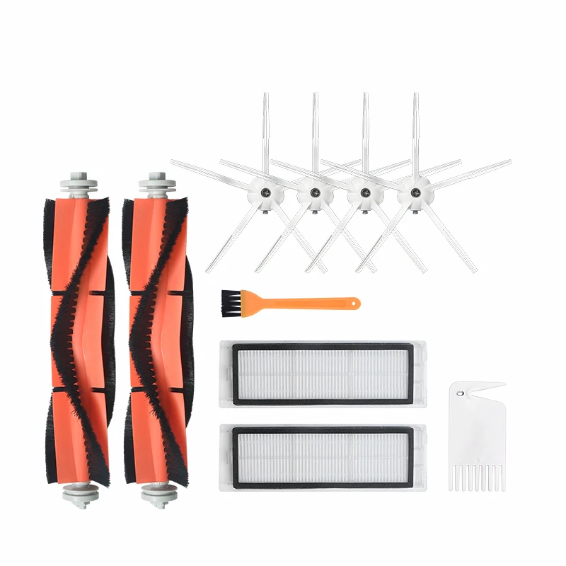 

10Pcs Replacements for Roborock Vacuum Cleaner Parts 4 Arm Side Brushes +2 Main Brushes +2 Filter 1 Yellow & White Brush