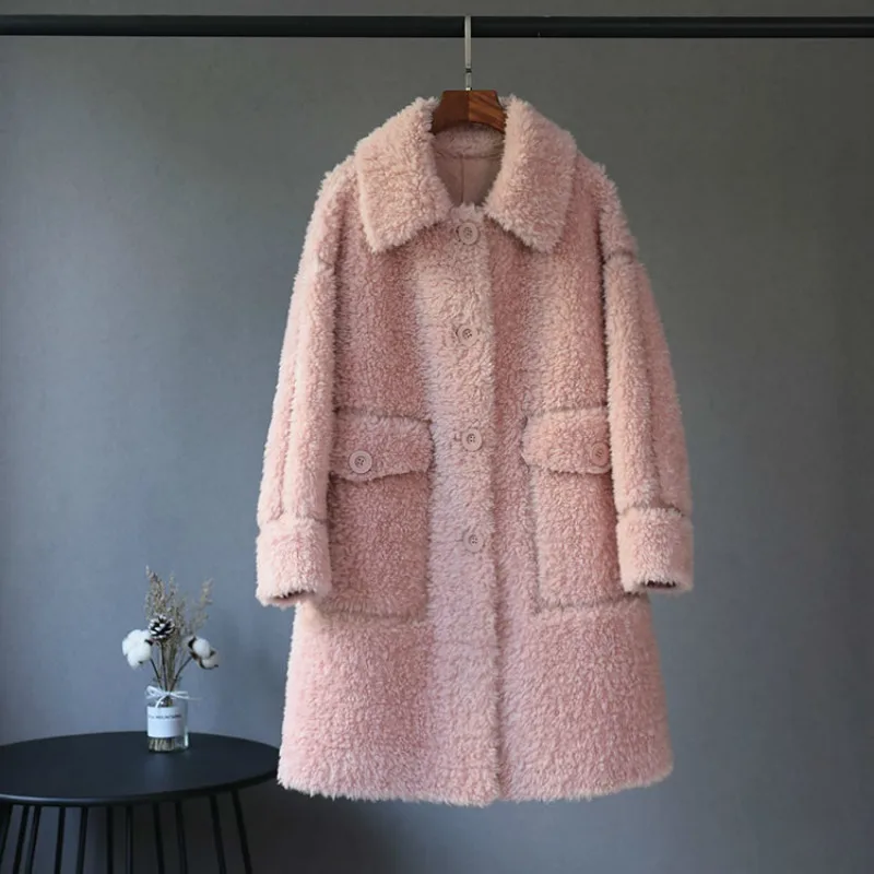 

Real Fur Coat Female 100% Wool Jacket Sheep Shearling Coat Autumn Winter Coat Clothes 2020 Suede Lining Manteau Femme L19310