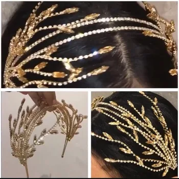 

High-End Handmade Hairband Headdress New Bride Crystal Hairband Modeling Wedding hair Accessories