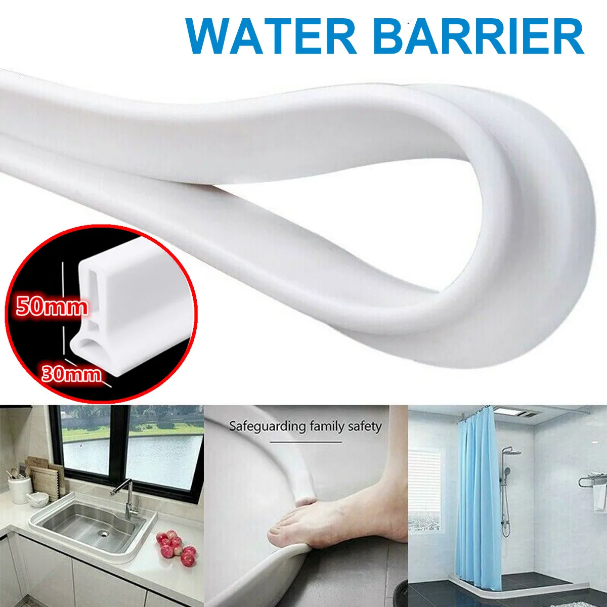 200cm Bathroom Water Stopper Water Partition Dry&Wet Separation Flood  Barrier Rubber Dam Silicon Water Blocker Don't Slip - AliExpress