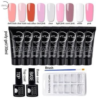 

PolyGel Kit 30 ml 9 colors Quick Building UV Gel Varnish Poly Gel Set With Lamp vernis semi permanant uv for manicure