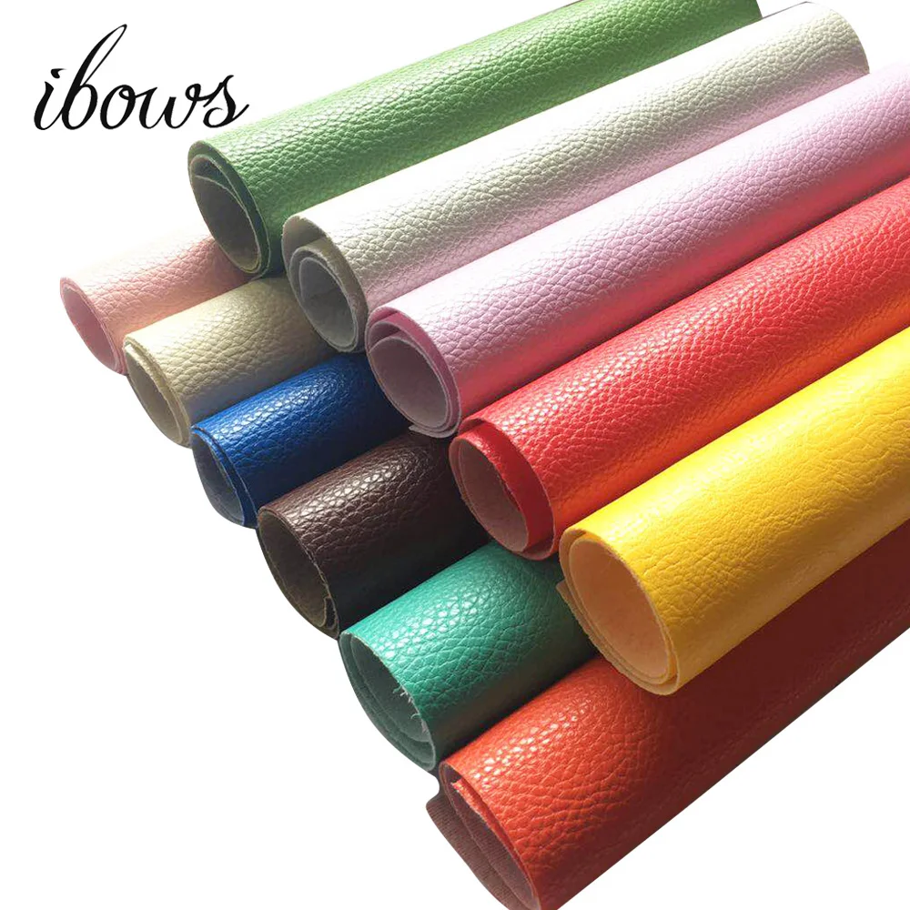 

IBOWS 22*30cm Faux Synthetic Leather Fabric For Craft Solid Soft Litchi Sheet For DIY Hair Bow Home Decor Apparel Sewing Materials 1PCS