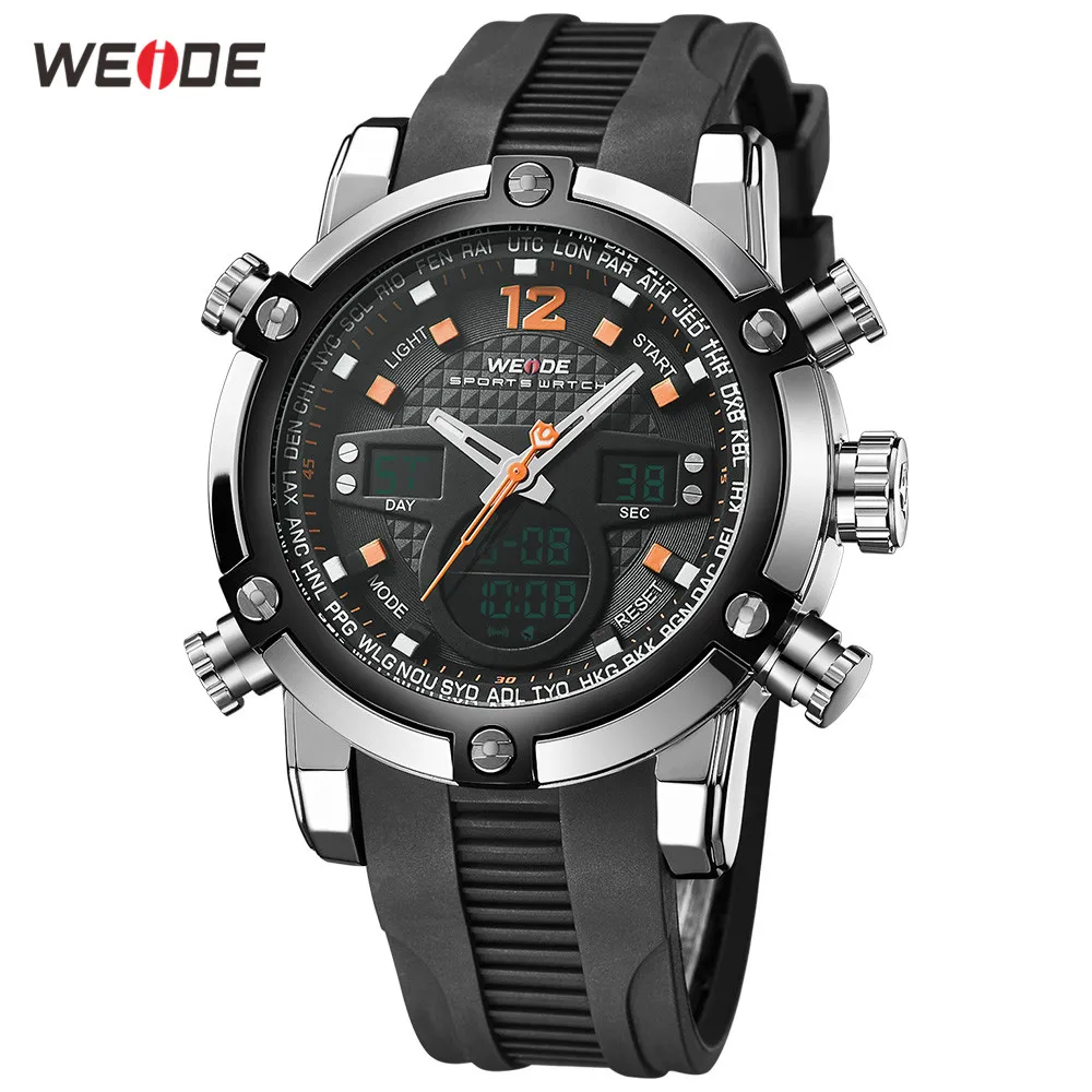WEIDE Men Watch Relogio Masculino Watch Date Alarm Back Light Time Zone Quartz Relojes Watch Men Digital Wrist LCD Men?s Watches