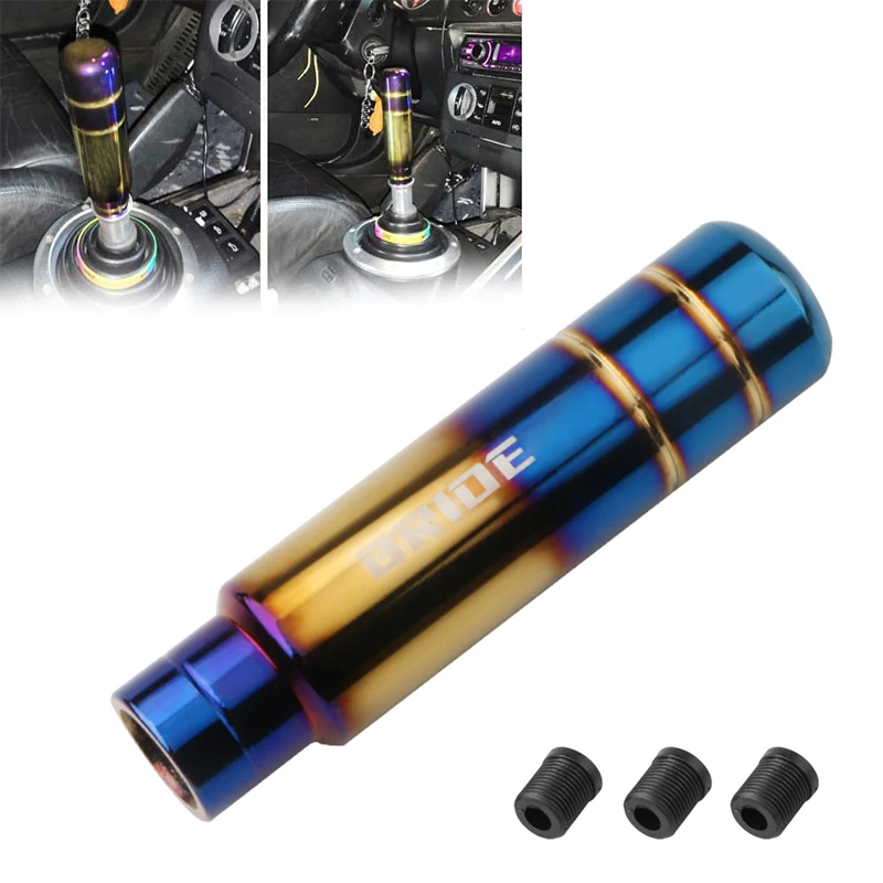 Jdm Bride Burnt Blue Style Gold Aluminum 13cm Gear Shift Knob Shifter