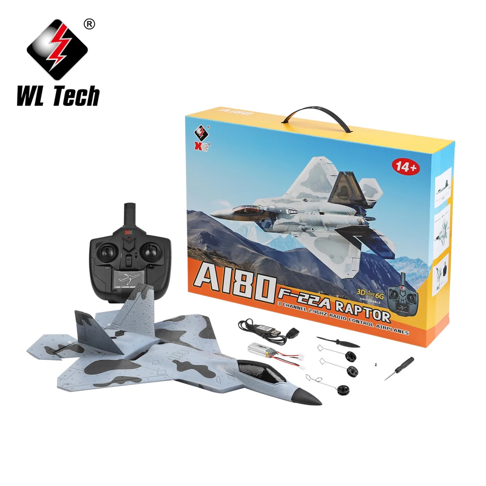 WLTOYS A180 RC самолет 2 4G планер бесщеточный двигатель 3D/6G гироскоп камуфляж 200 м Пульт