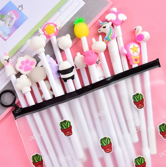 14 Creative 20Pcs/Set Lovely Girl Pink Cartoon Gel Pen Combination Suit Netural Black 0.5mm Signature Pen 100pcs/Lot/5Sets GP567 - Цвет: 14
