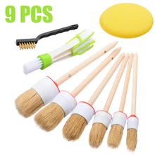9 шт. набор кисточек для чистки автомобиля, щетка для волос Кабан, проволочная щетка, восковая губка, набор кисточек для чистки автомобиля, инструменты для деталей салона автомобиля