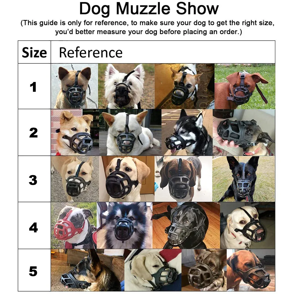 Comfy Soft Silicone Pet Dog Muzzle Breathable Basket Muzzles for Small Medium Large and X-Large Dogs Stop Biting Barking Chewing dog muzzle