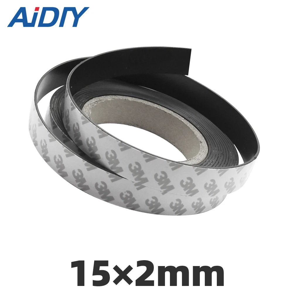 

Aidiy 1Meter Rubber Magnet 15Ч2mm strong self adhesive flexible Magnetic Strip Rubber Magnet Tape width 15 mm thickness 2 mm