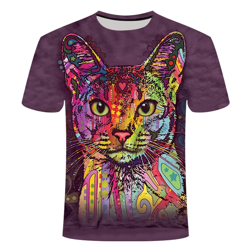 

3D pattern animal cat and dog T-shirt S-6XL T-shirt pattern 2020 multi-style street style short sleeve