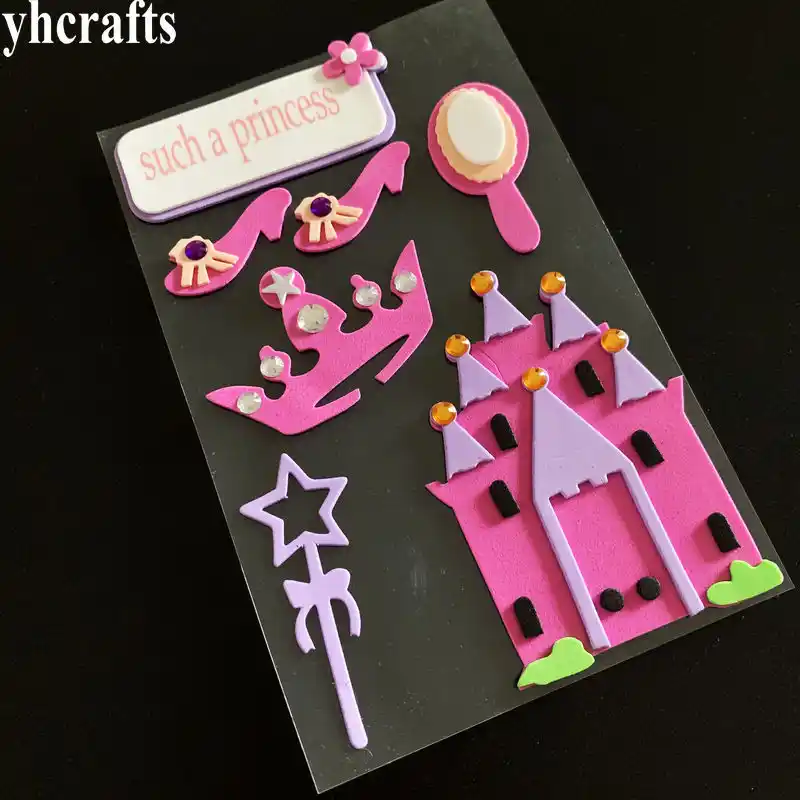 1 バッグ ロット プリンセス城 3d泡ステッカー動物車の花マーメイド恐竜海泡ステッカーキッズクラフトdiyのおもちゃ創造 ステッカー Aliexpress