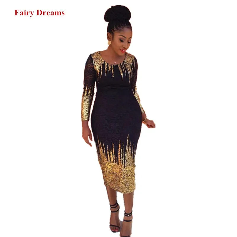 

African Dress Women Party African Clothes Spring Summer Autumn Maxi Dresses Long Sleeve African Clothing 2019 Fairy Dreams