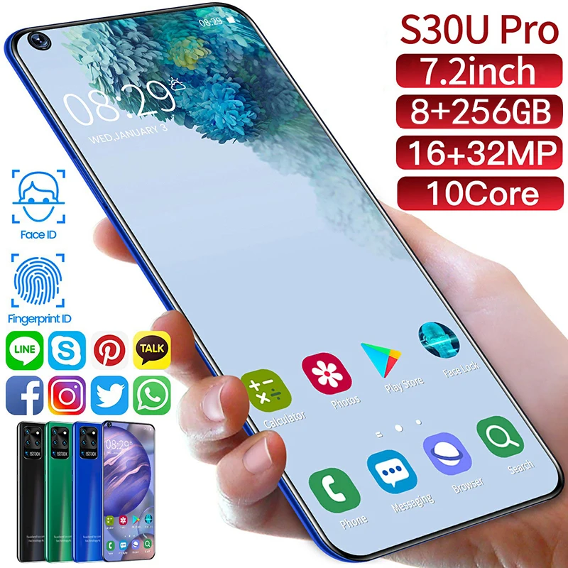 2020 S30U PRO 7 2 дюймов Android 10 Системы полный Экран ультрабук 8 + 256G разблокировка