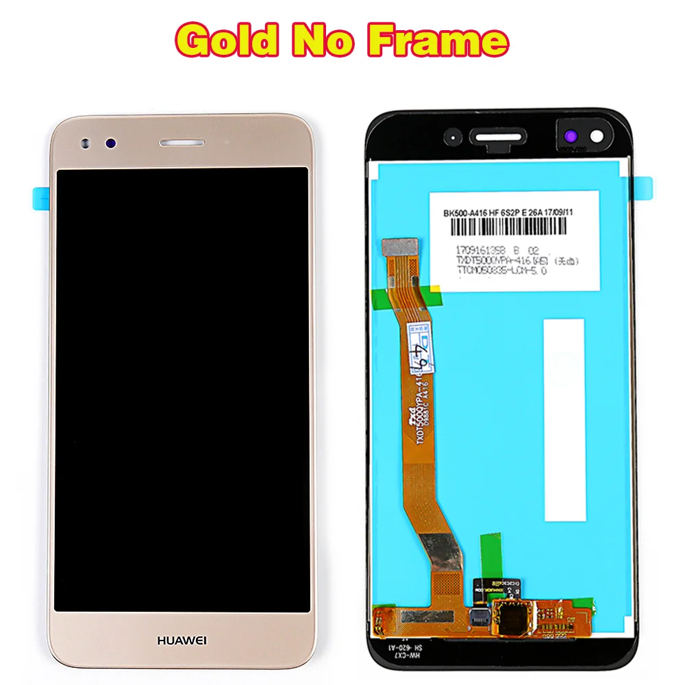 Huawei P9 Lite mini 5,0 дюймов ЖК-дисплей Дисплей huawei Y6 Pro SLA-L02 SLA-L22 SLA-TL00 Сенсорный экран дигитайзер сборка рамка инструменты - Цвет: Gold Without Frame
