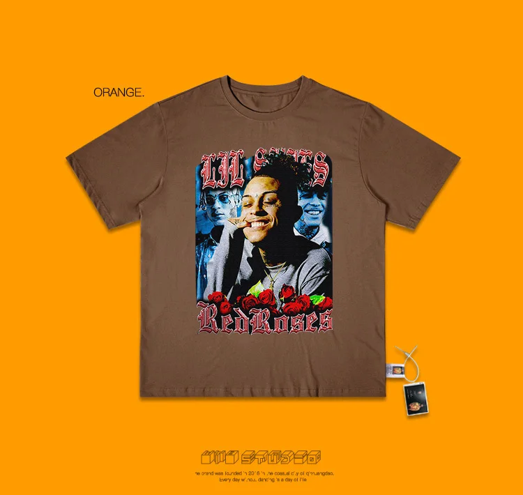 Хип-хоп рэп хип-хоп певец Lil Skies плакат красивый волна Ins короткий рукав Футболка для мужчин и женщин