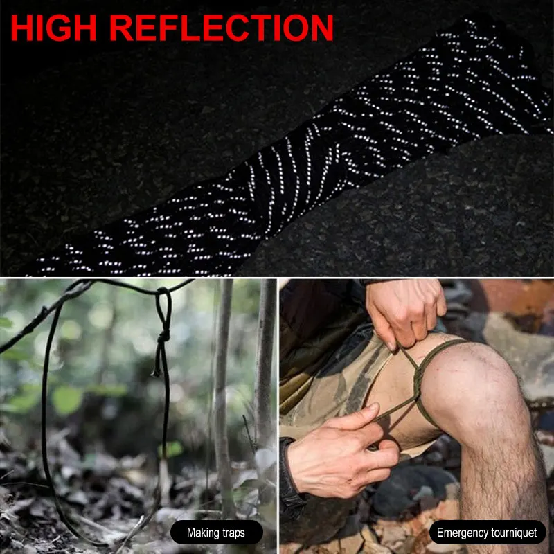 Открытый 7 цветов Кемпинг шнур парашютный канат диаметр 4 мм тяжелая нагрузка 31 м воды палатка веревка светоотражающий Исследуйте ремесленные качели