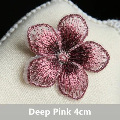 deep pink bigger AHYONNIEX дешевые маленькие цветочные патч для одежды шитье на платье с аппликацией аксессуары для волос обувь сумки самодельные декоративные патчи - Цвет: deep pink bigger
