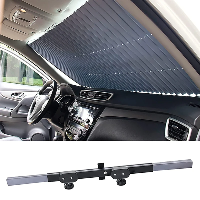 Retractable Windshield Sun Shade for Car Large Visor Protector Blocks 99% UV Rays Auto Sunshade Fits Front Window of Various |
