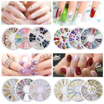 

Crystal Rhinestones Acrylic 3D Nails Art Decorations Glitter DIY Manicure Flat Back Nail Art Studs Irregular Beads Accessories