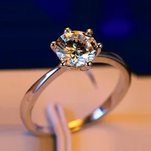 Скидка 90% роскошное женское маленькое лабораторное бриллиантовое кольцо Настоящее 925 пробы Серебряное обручальное кольцо пасьянс обручальные кольца для женщин