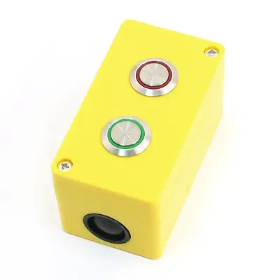 

NO+NC Self Locking SPDT Red/Green Lamp Metal 2 Button Control Station 5A 250VAC
