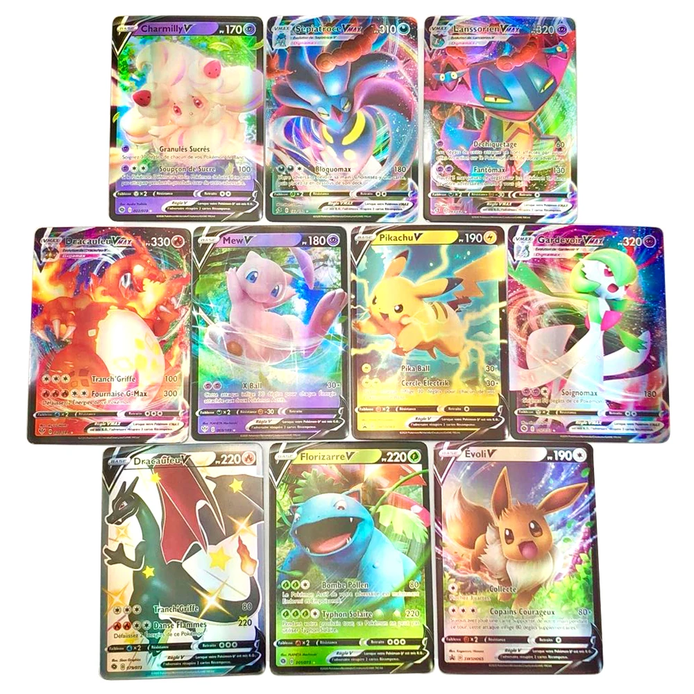 French Version Pokemon Card Featuring Tag Team Gx V VMAX EX MEGA