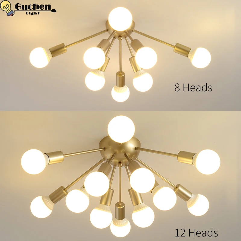 Modern Led Gold Ceiling Living Room Lights Lighting Fixture Lamp