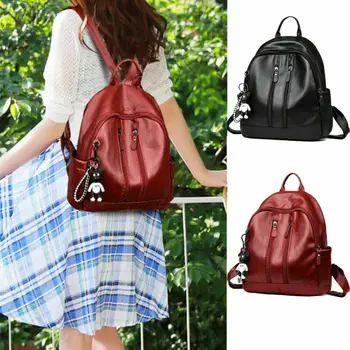 

Women Waterproof Travel Backpack PU Shoulder Rucksack Fashion Casual Solid Lady Outdoor Vacation Schoolbag Lady Backpack