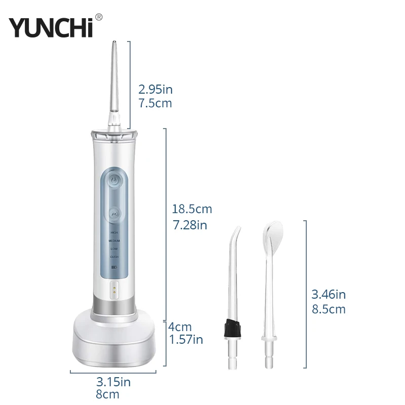 Портативный водный Флоссер, Электрический ирригатор для полости рта, очиститель языка, 4 режима, 140 фунтов/кв. дюйм, магнитное давление, USB зарядка, FDA очищено