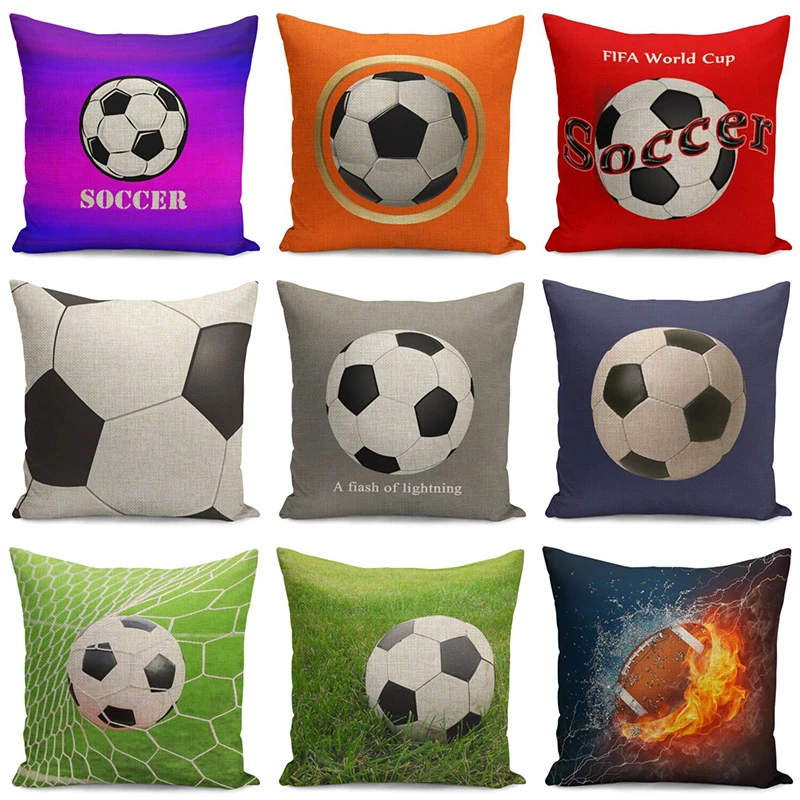 

Football Cushion Cover Shooting Soccer Series Pillow Cover for Home Sofa Car Seat Decoration Sport Pillowcases 45*45 Cm