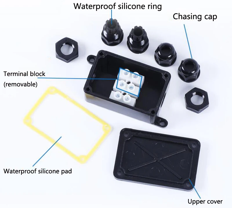 5 шт. водонепроницаемая распределительная коробка для проводов Mini One In One Out IP66 Водонепроницаемая пластиковая наружная распределительная коробка с терминалом
