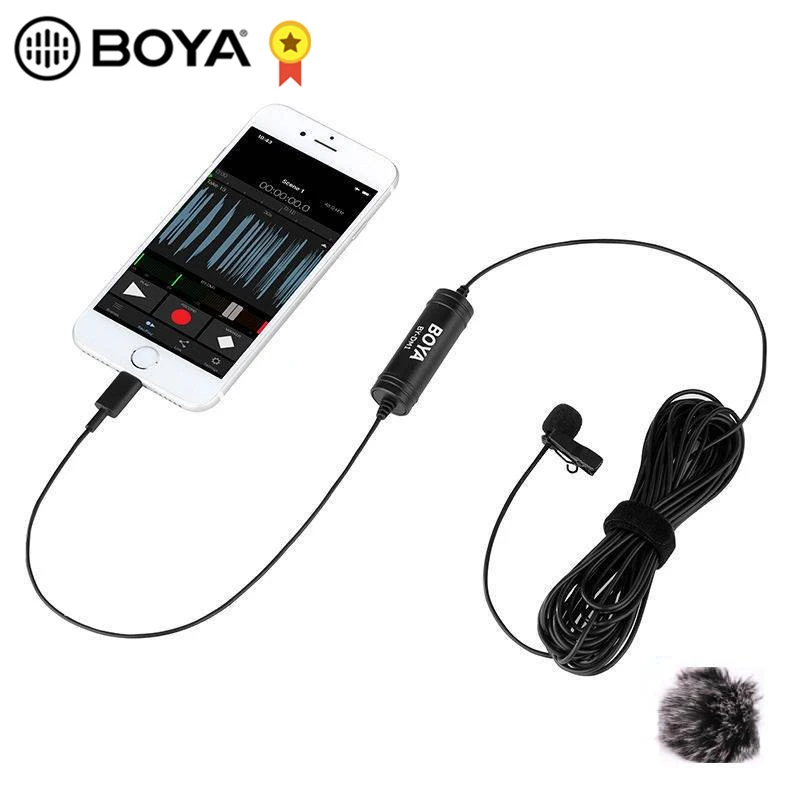 Петличный микрофон BOYA для iOS iPhone 11 Xs Xr 8 7 SE 6S iPad Pro mini 2 iPOD TOUCH MFi Сертифицированный