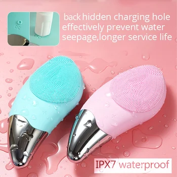 

Face brush Electrical Silicone Waterproof Facial Cleanser Adjustable Speed Control Massage Brush