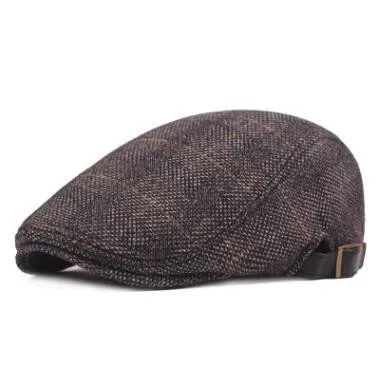 XdanqinX New Winter Men Warm Berets Cotton Velvet Thick Warmth Tongue Caps Men's Brand Cap Adjustable Head Size Dad's Winter Hat - Цвет: Color-4