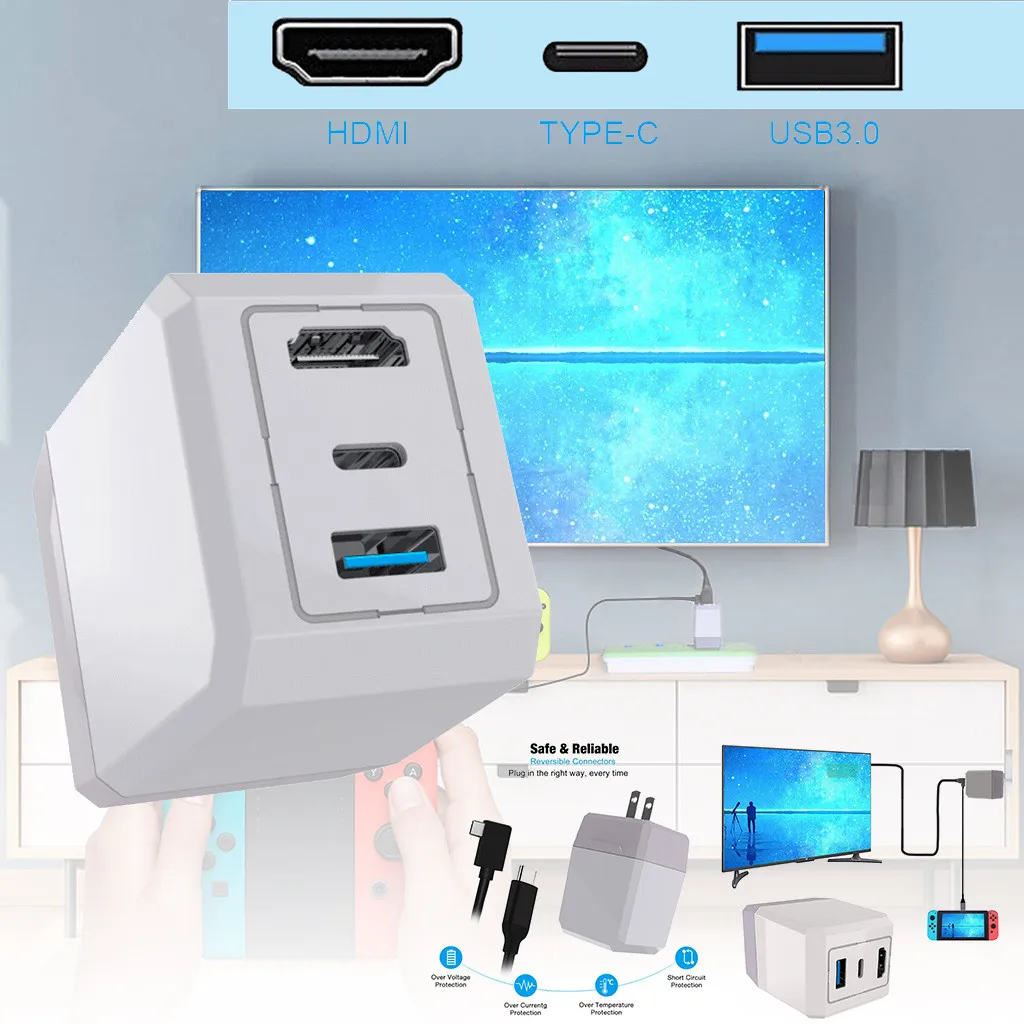 Проекционный разъем адаптера с usb-кабелем для n-переключателя 3в1 хост зарядки ТВ режим переключения поддерживает Android Мобильный экран# G3