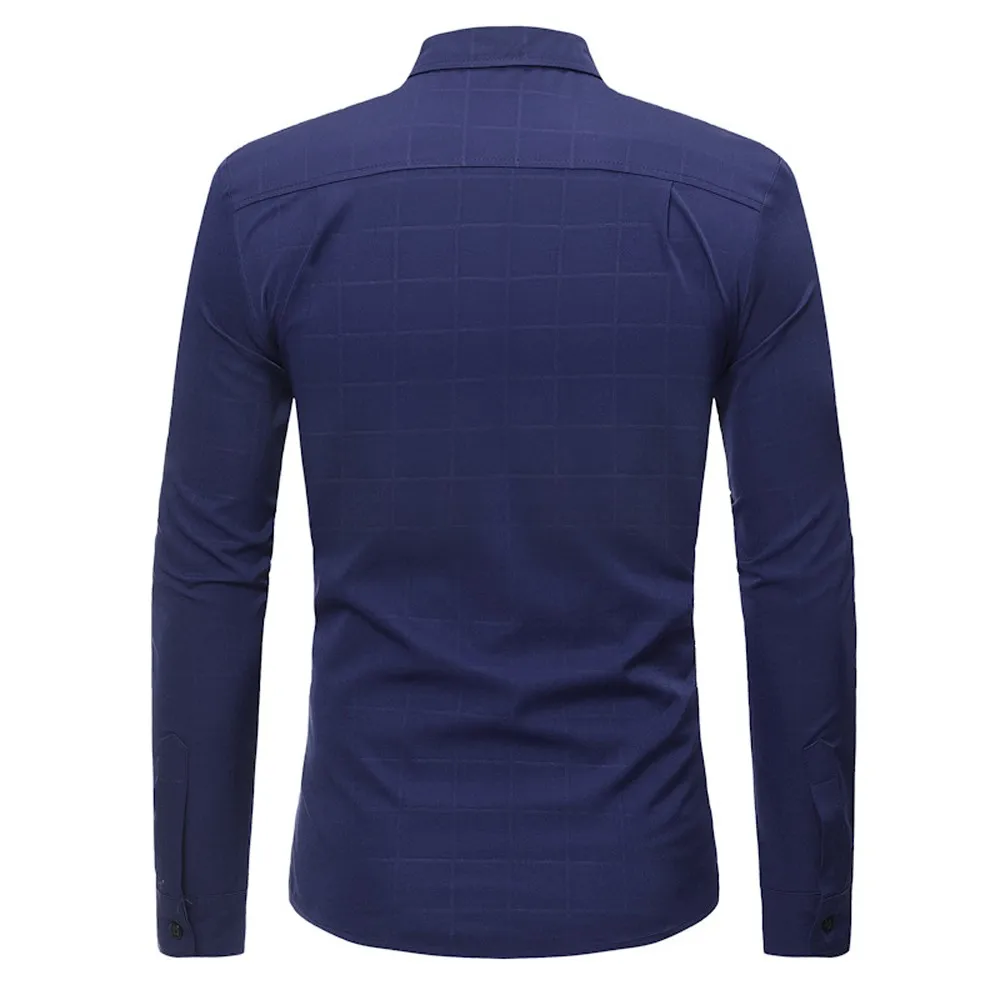Camisa Masculina мужские рубашки, Тонкая Клетчатая Летняя Повседневная рубашка с длинным рукавом, Повседневная Блузка