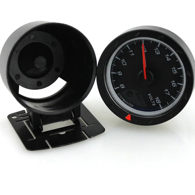 60 Size Car Race Car Modified Voltmeter Automobile Instrument with Stand Black Red White 8-18V OLTs