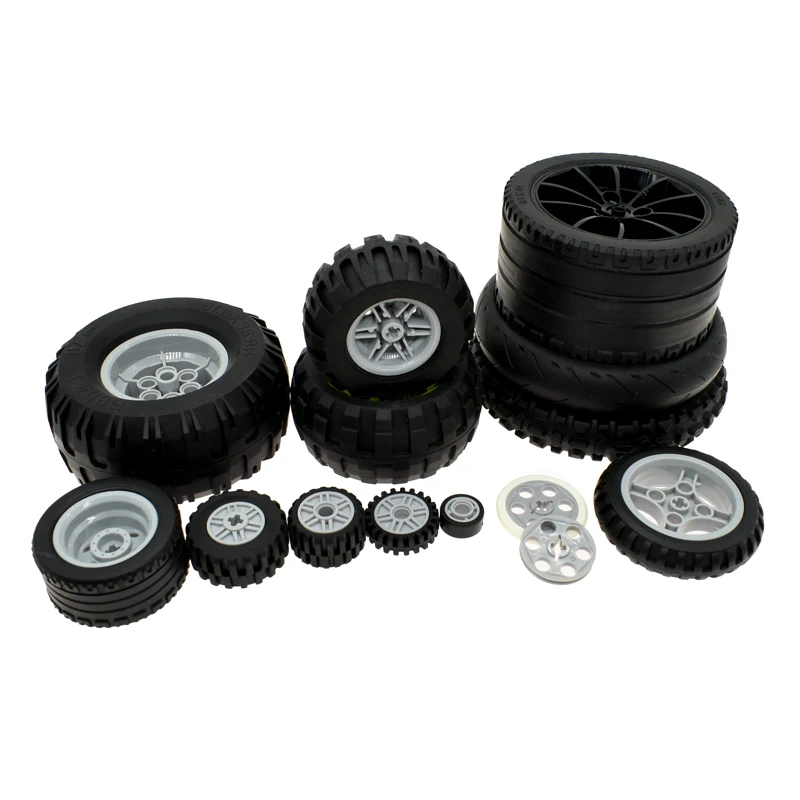 

Particle science and education competition building block car model parts cross hole wheel transmission wheel rubber band pulley