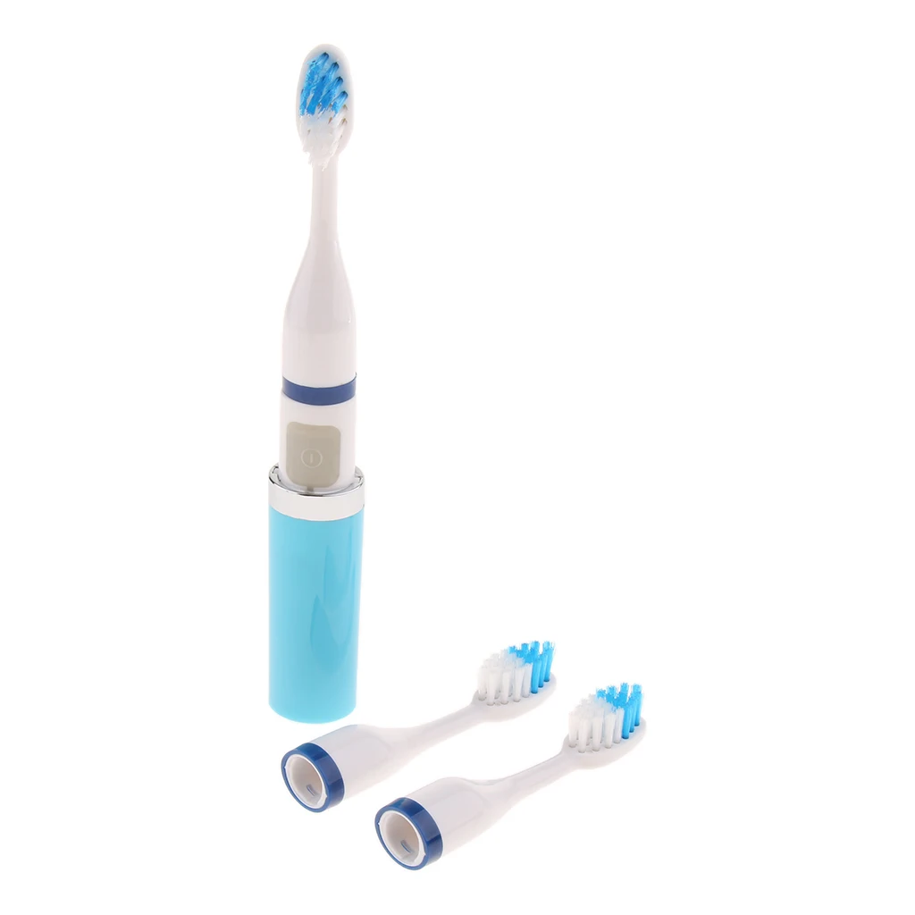 Portable Adults Electric Toothbrush for Oral Care - 3 Colors Optional - with 2 Changing Brush Heads