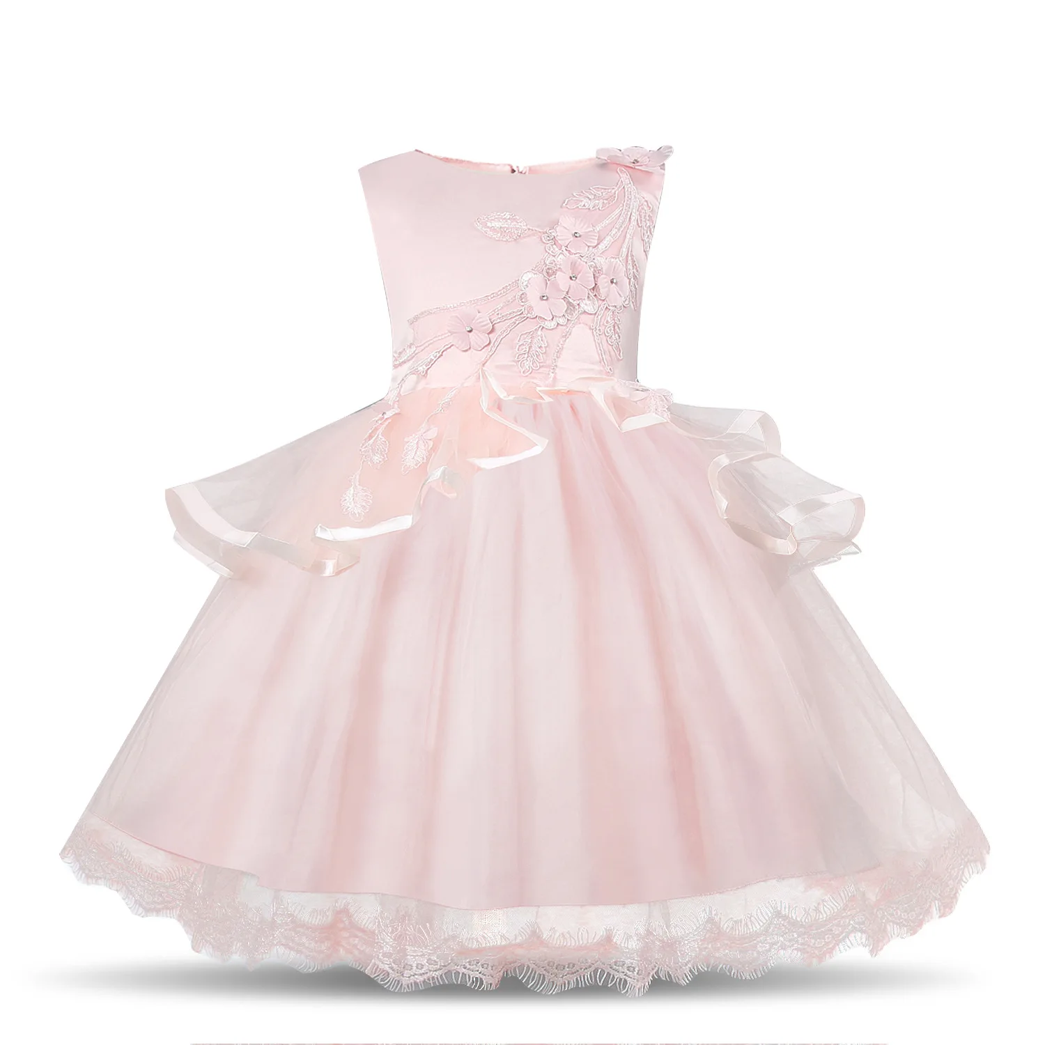 New Style Children Embroidery Dress Little Girl Wedding Dress Princess Tutu Sleeveless Summer Big Boy Formal Dress