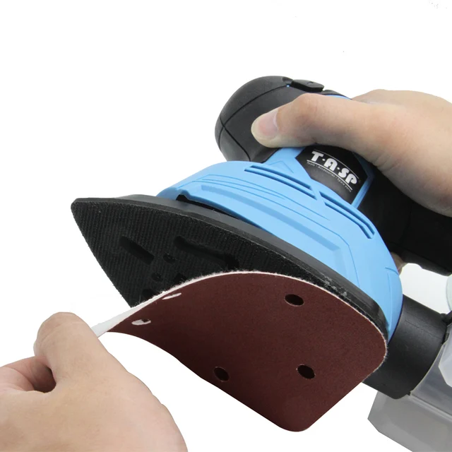 TASP 25pcs 140x100mm Triangle Sander Sandpaper 6 Holes Hook & Loop Mouse Detail Sanding Disc Abrasive Tools for Sander Polisher 6