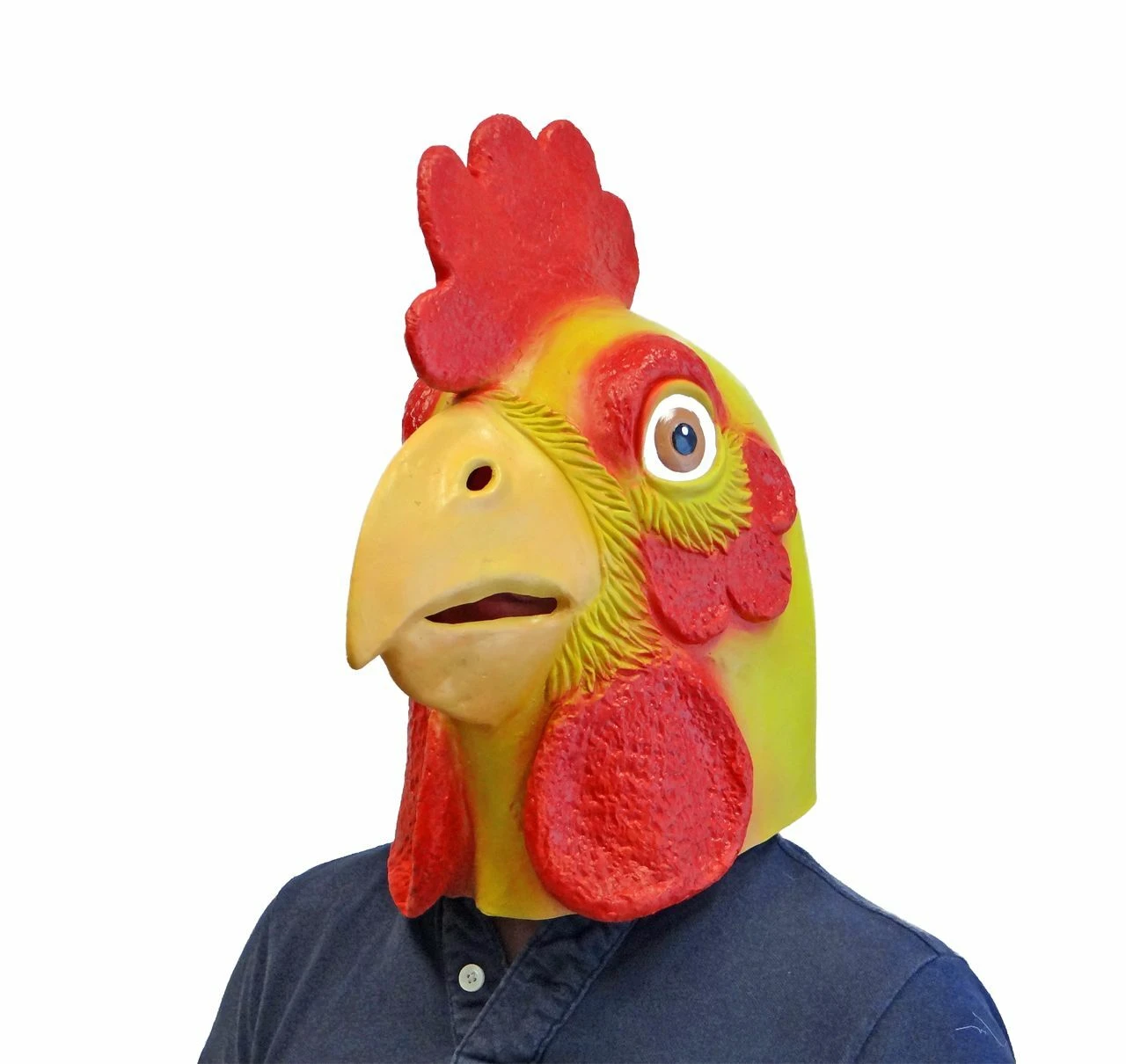 Chicken Full Head Furry Animal Latex Mask Adult Mens Fancy Dress Costume