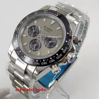 

39mm bliger white dial black dial blue dial day week indicator Mechanical automatic mens watch B275