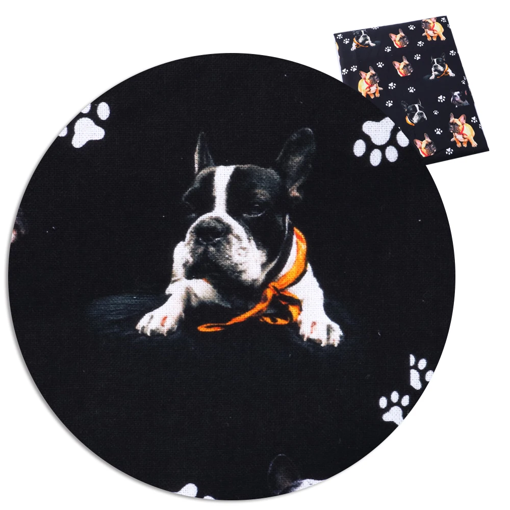 David accessories 50*145 см собака Лоскутная печатных хлопок ткань для ткани Дети Домашний текстиль пошив кукол-Тильд, c4073