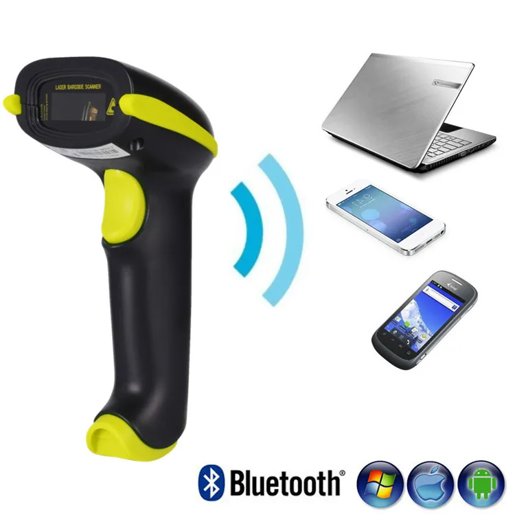 1D&2D Supermarket Handheld 1D Laser Barcode Bar Code Scanner Reader QR PDF417 Bluetooth 2.4G Wireless &Wired USB Platform