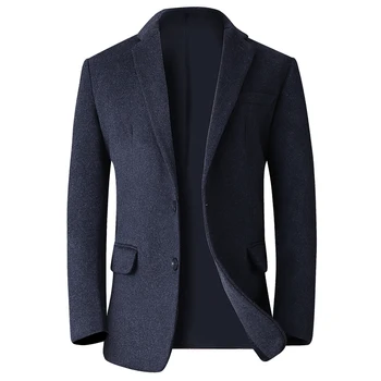 

plus size 8XL 2019 NEW jacket upscale outerwear and overcoat simple button men's wool coat winter men's wool coat Man's suit