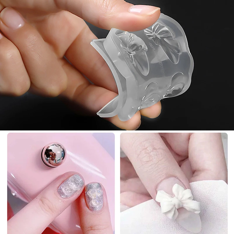 

3D Silicone Nail Carving Mold DIY UV Gel Decors Manicure Tools Bear Butterfly Mould Stamping Templates Pattern Nails Art design